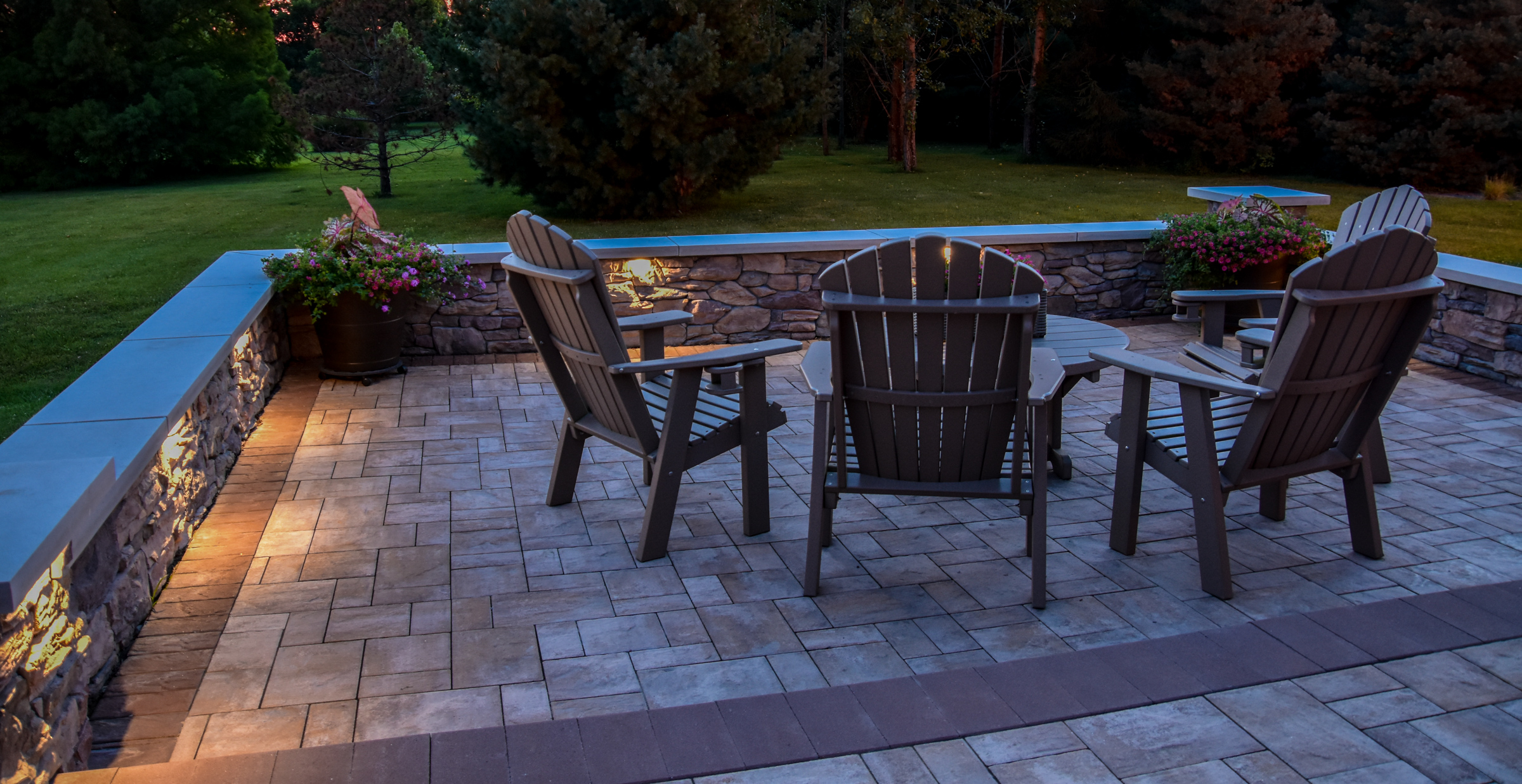 paver patio with chairs